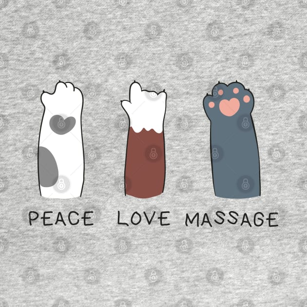 Massage Therapist, Peace Love Massage Funny Cats by Mas To